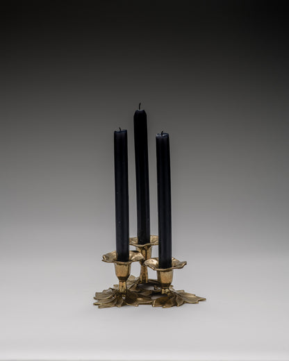 THREE-BURNER BRASS CANDLESTICK, 1970s