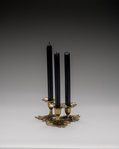 THREE-BURNER BRASS CANDLESTICK, 1970s