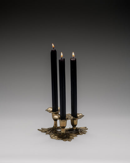 THREE-BURNER BRASS CANDLESTICK, 1970s