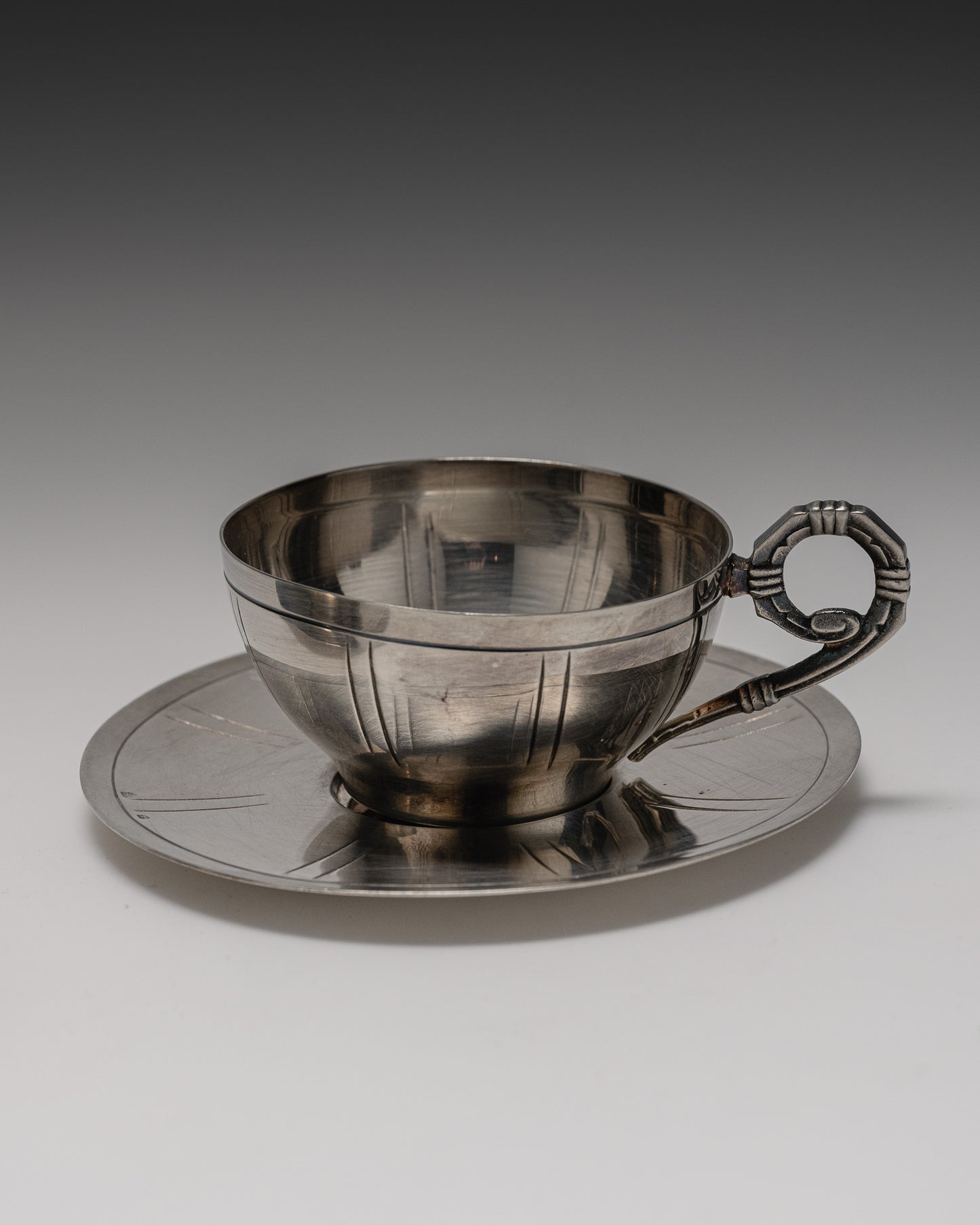 Pair of silver-plated metal coffee cups, 1960s