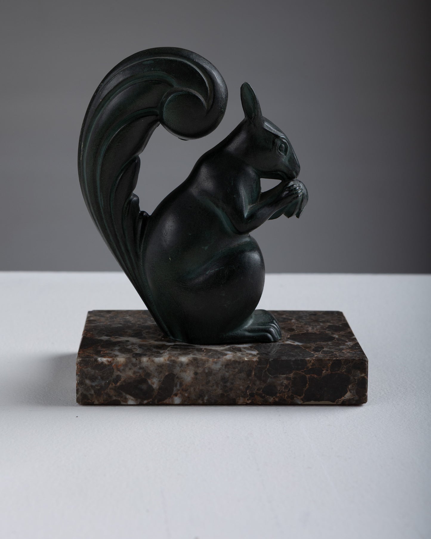 PAIR OF SQUIRREL BOOKENDS, 1930s