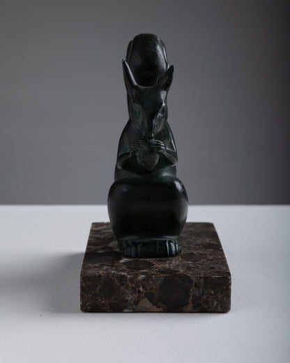 PAIR OF SQUIRREL BOOKENDS, 1930s
