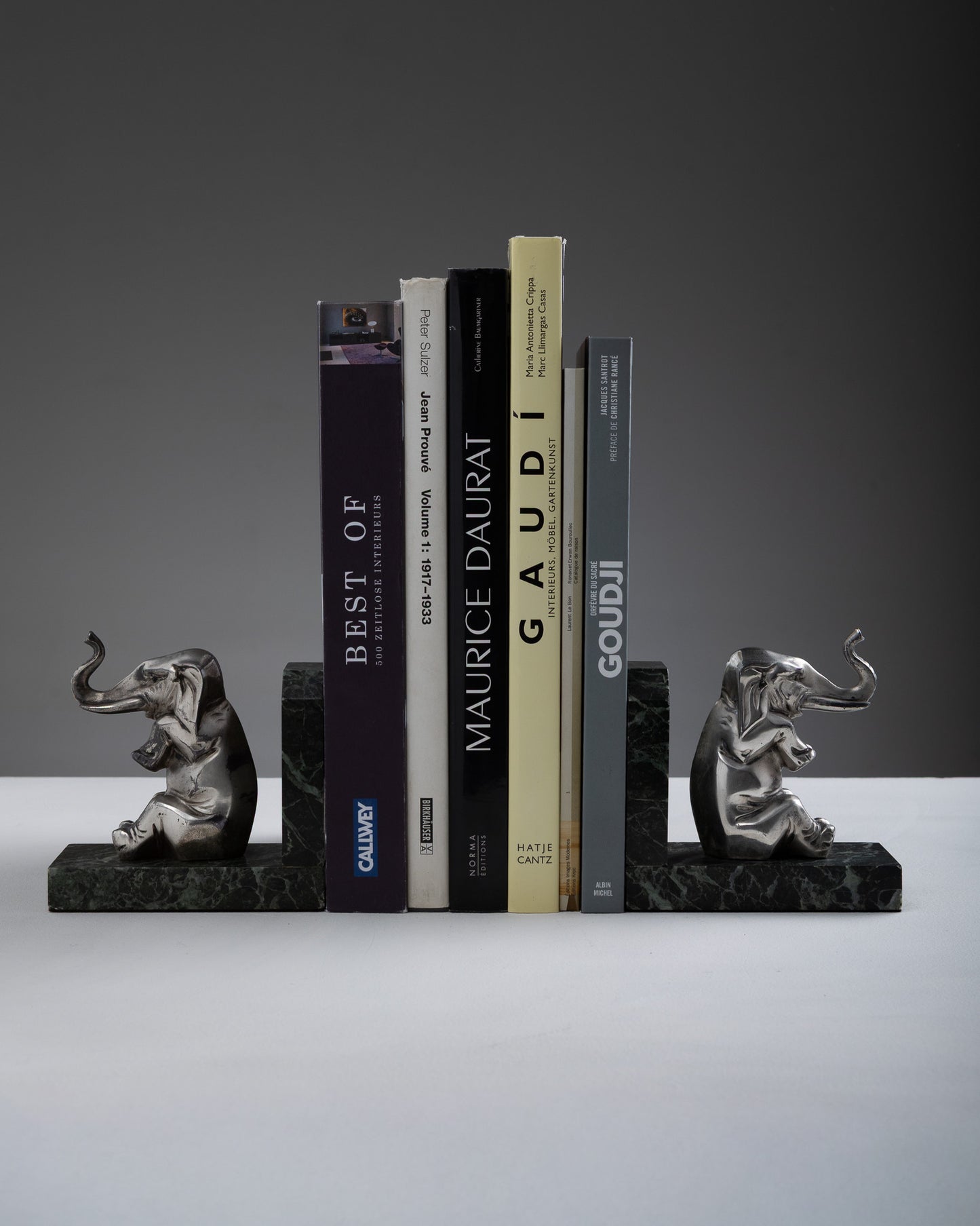 ELEPHANT BOOKENDS, 1930s
