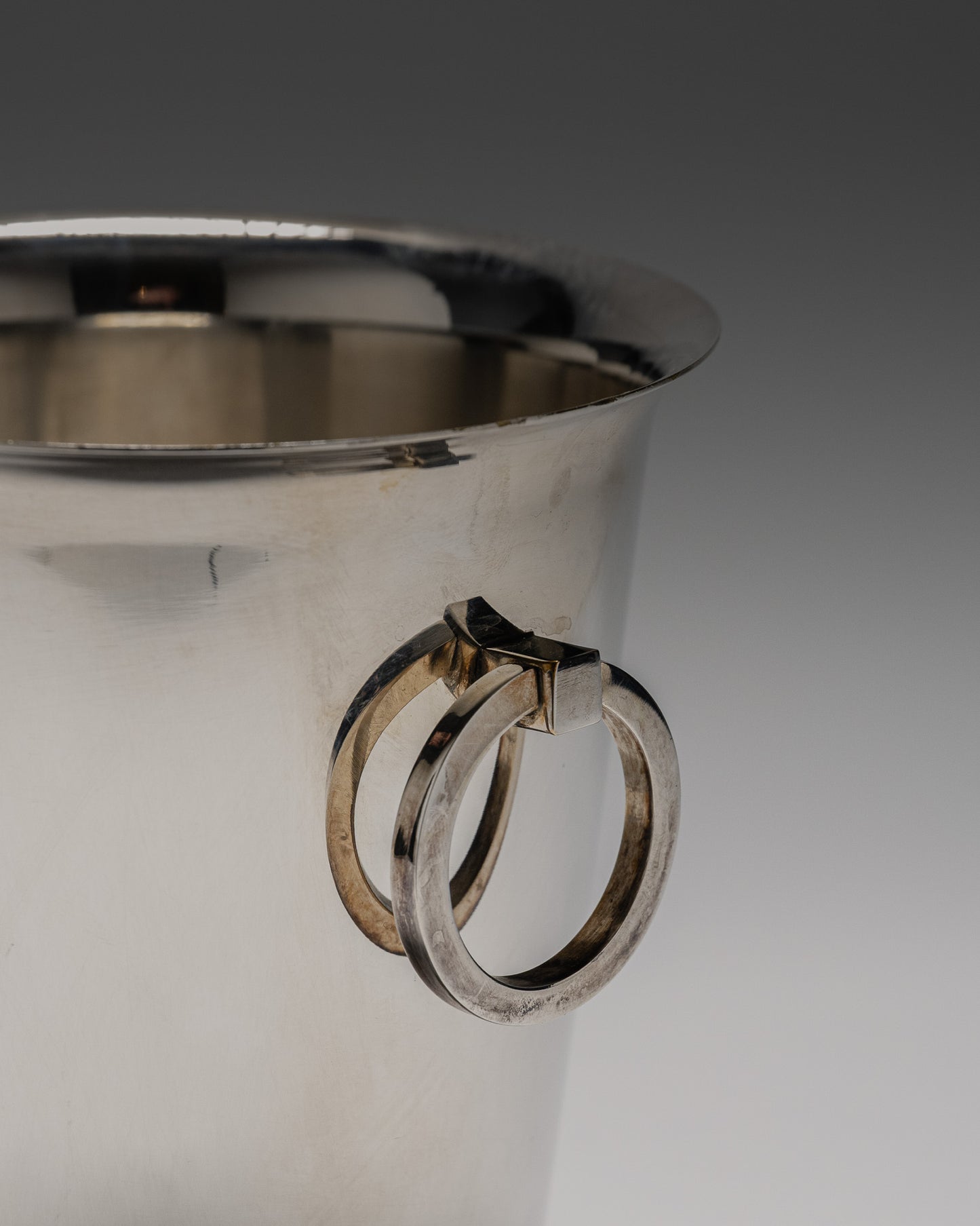 SILVER-PLATED METAL ICE BUCKET, LE CHARDON, 1950s