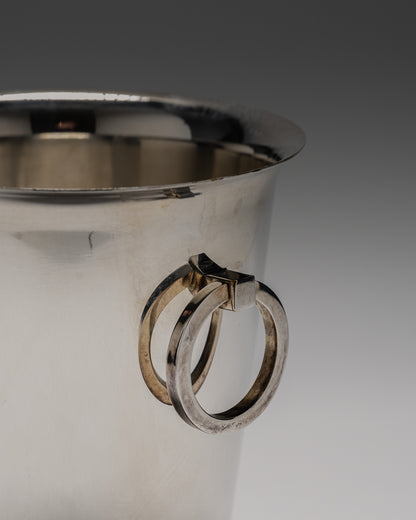 SILVER-PLATED METAL ICE BUCKET, LE CHARDON, 1950s