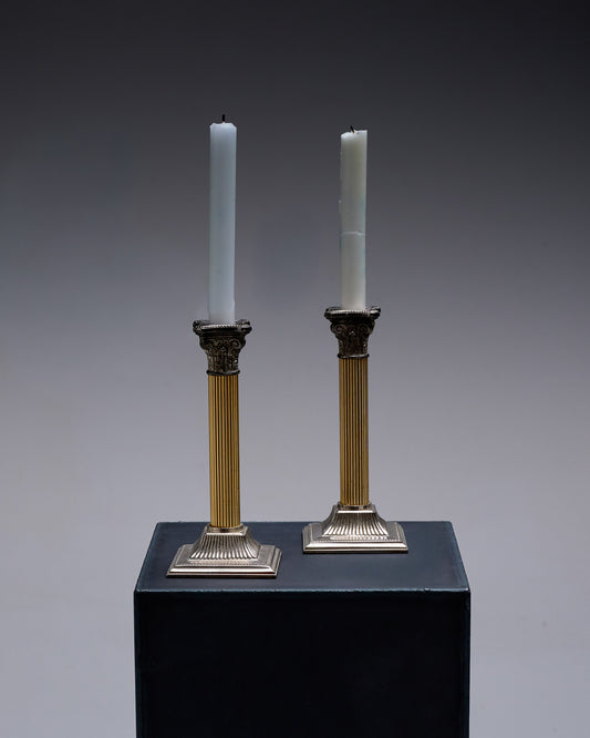 PAIR OF CORINTHIAN CANDLESTICKS, SBS SOLINGEN