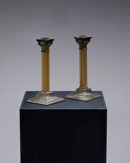 PAIR OF CORINTHIAN CANDLESTICKS, SBS SOLINGEN