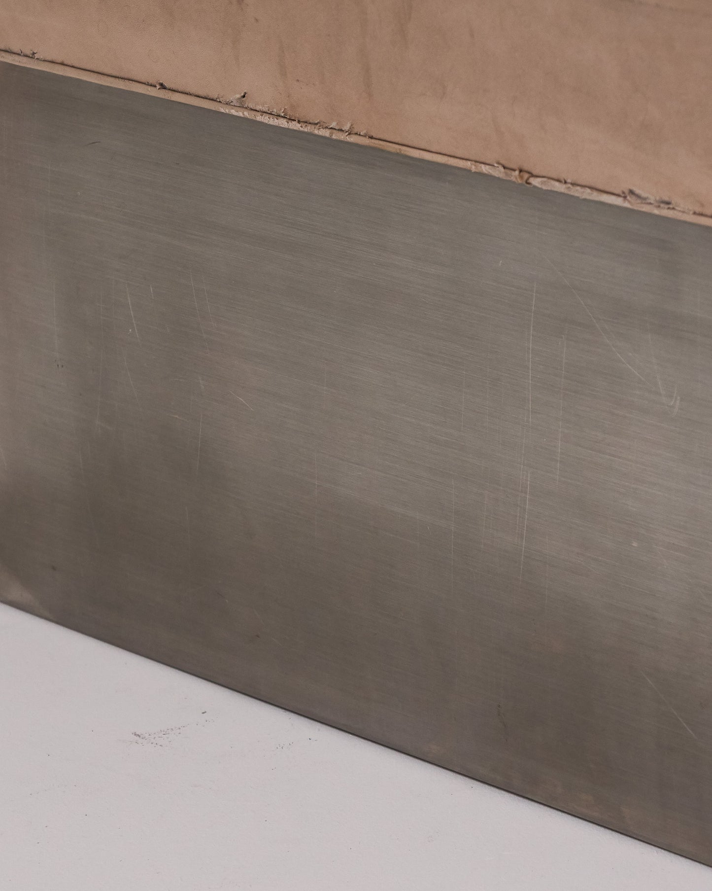 METAL AND SUEDE BENCH, 1980s