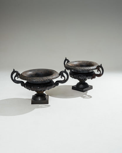  METAL PLANTER WITH HANDLES, 1910s