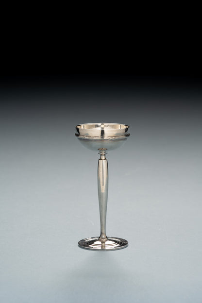 Pair of Art Deco silver-plated metal egg cups, 1930s