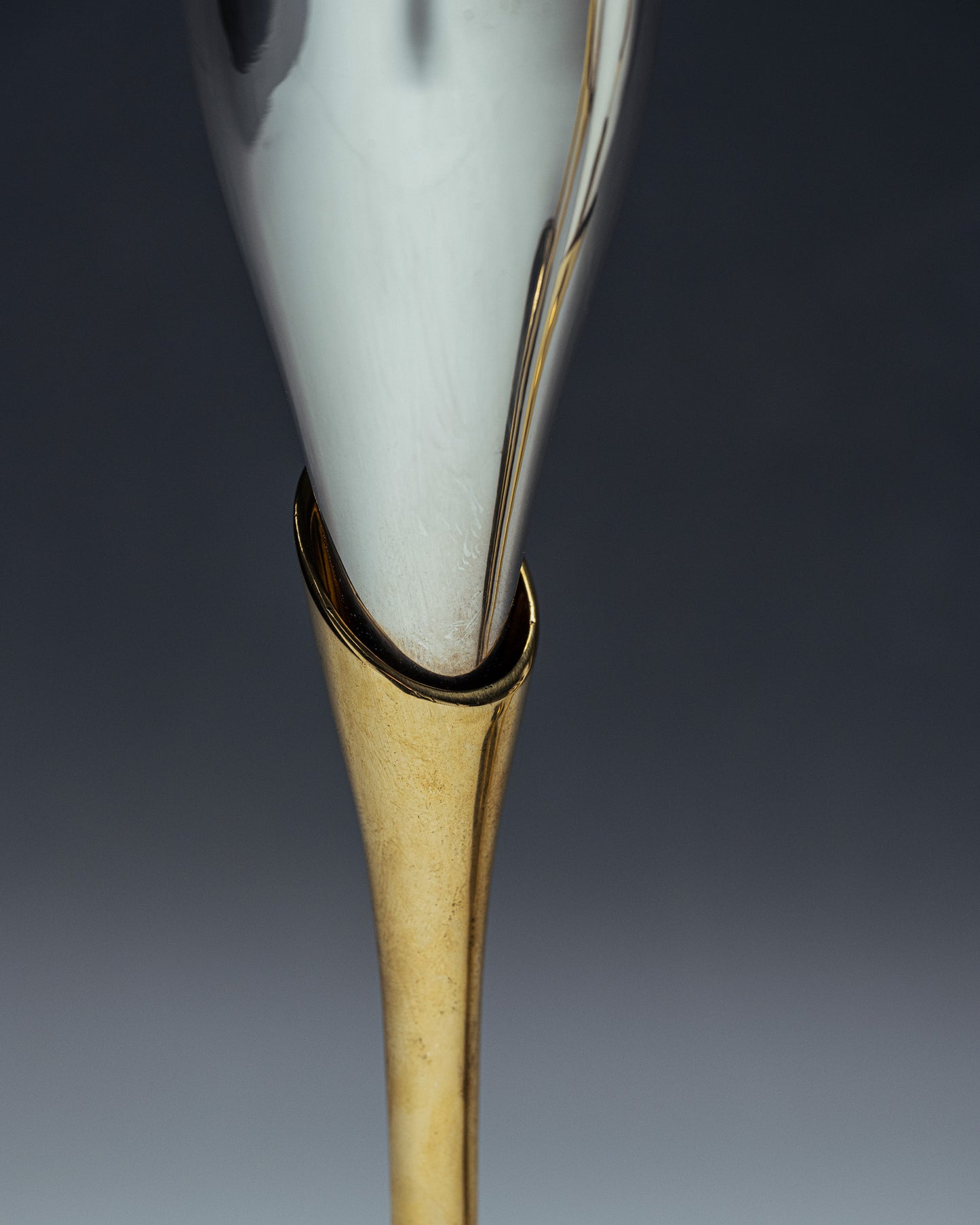 SET DE 4 FLÛTES EN MÉTAL ET LAITON, 1970s