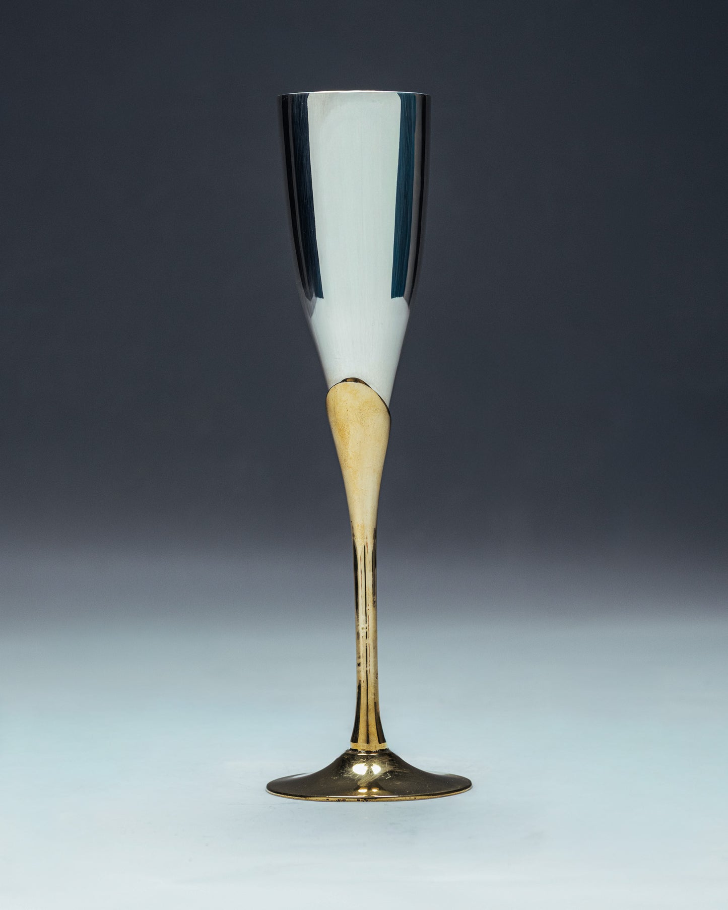 SET DE 4 FLÛTES EN MÉTAL ET LAITON, 1970s