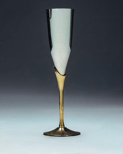 SET DE 4 FLÛTES EN MÉTAL ET LAITON, 1970s