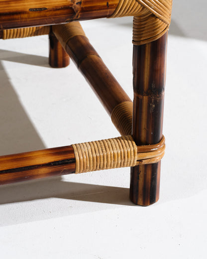 Coffee table in wood and glass, Andoux-Minet, 1950s