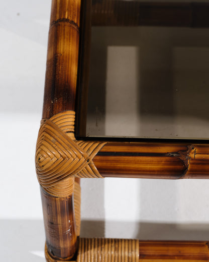Coffee table in wood and glass, Andoux-Minet, 1950s