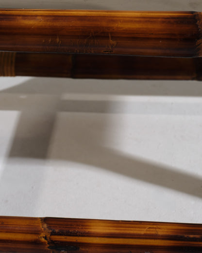 Coffee table in wood and glass, Andoux-Minet, 1950s