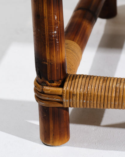 Coffee table in wood and glass, Andoux-Minet, 1950s