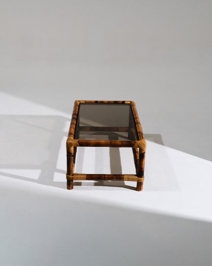 Coffee table in wood and glass, Andoux-Minet, 1950s