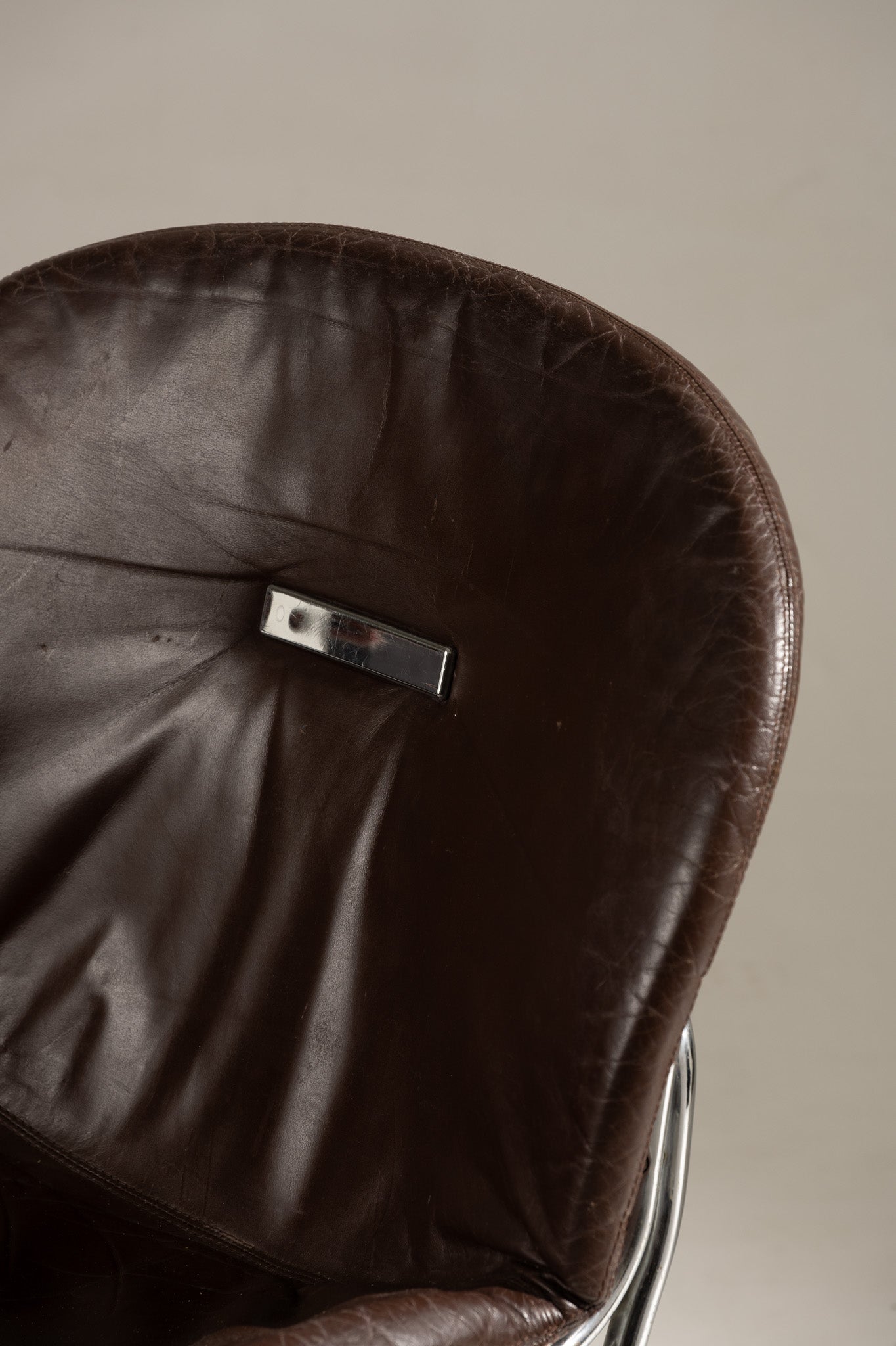 SET OF 6 STEEL AND LEATHER CHAIRS, SABRINA GASTONE RINALDI, 1970s