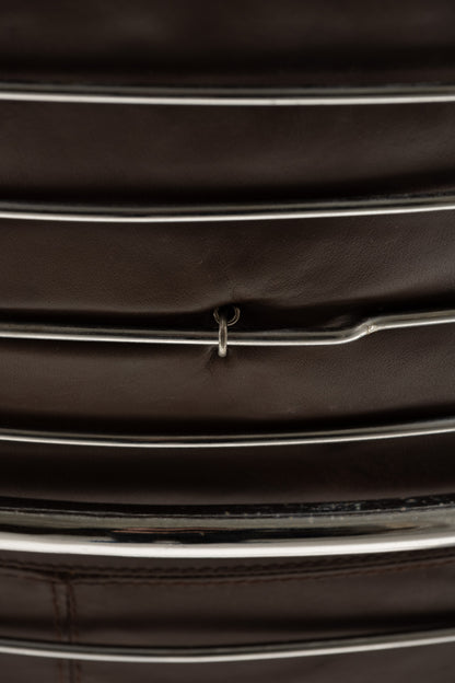 SET OF 6 STEEL AND LEATHER CHAIRS, SABRINA GASTONE RINALDI, 1970s