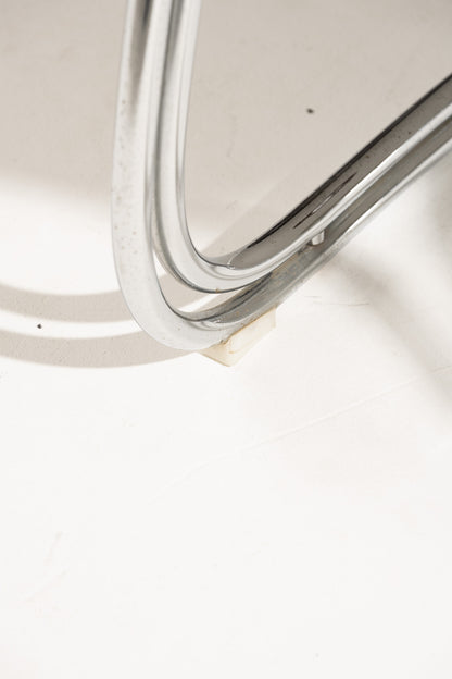 SET OF 6 STEEL AND LEATHER CHAIRS, SABRINA GASTONE RINALDI, 1970s