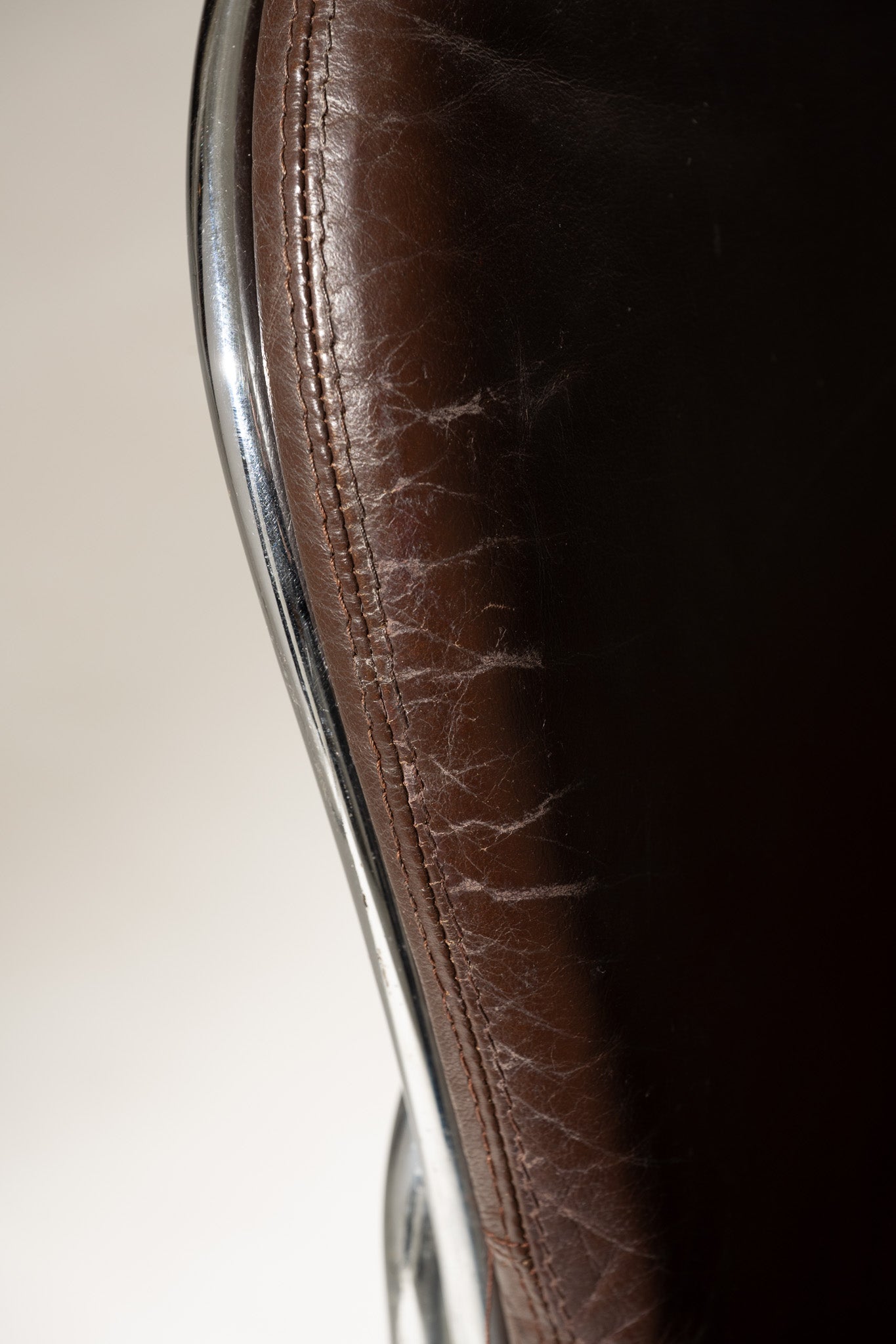 SET OF 6 STEEL AND LEATHER CHAIRS, SABRINA GASTONE RINALDI, 1970s