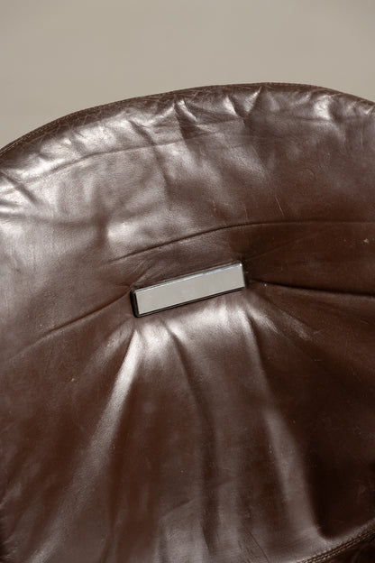 SET OF 6 STEEL AND LEATHER CHAIRS, SABRINA GASTONE RINALDI, 1970s