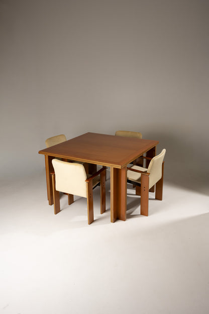 WOODEN DINING TABLE, 1970s