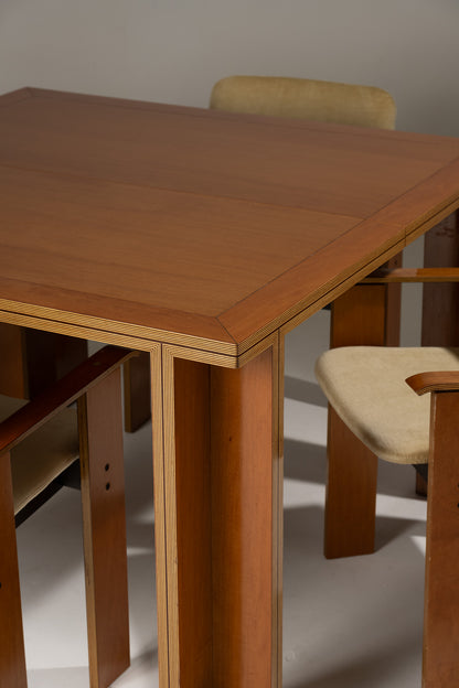 WOODEN DINING TABLE, 1970s