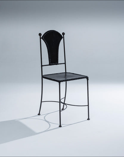 CHAISE EN CUIR ET MÉTAL, 1970s