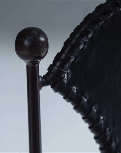 CHAISE EN CUIR ET MÉTAL, 1970s