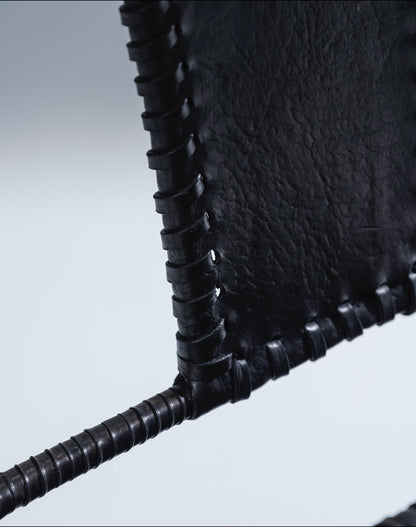 CHAISE EN CUIR ET MÉTAL, 1970s