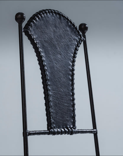 SET DE 4 CHAISES EN CUIR ET MÉTAL, 1970s