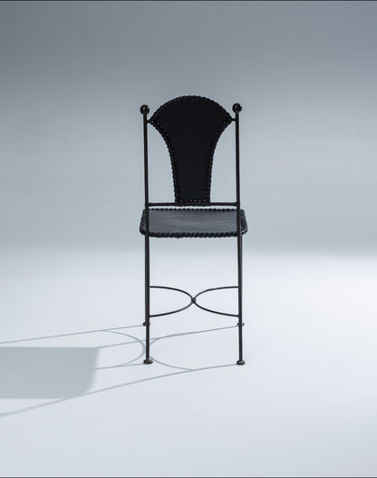 CHAISE EN CUIR ET MÉTAL, 1970s