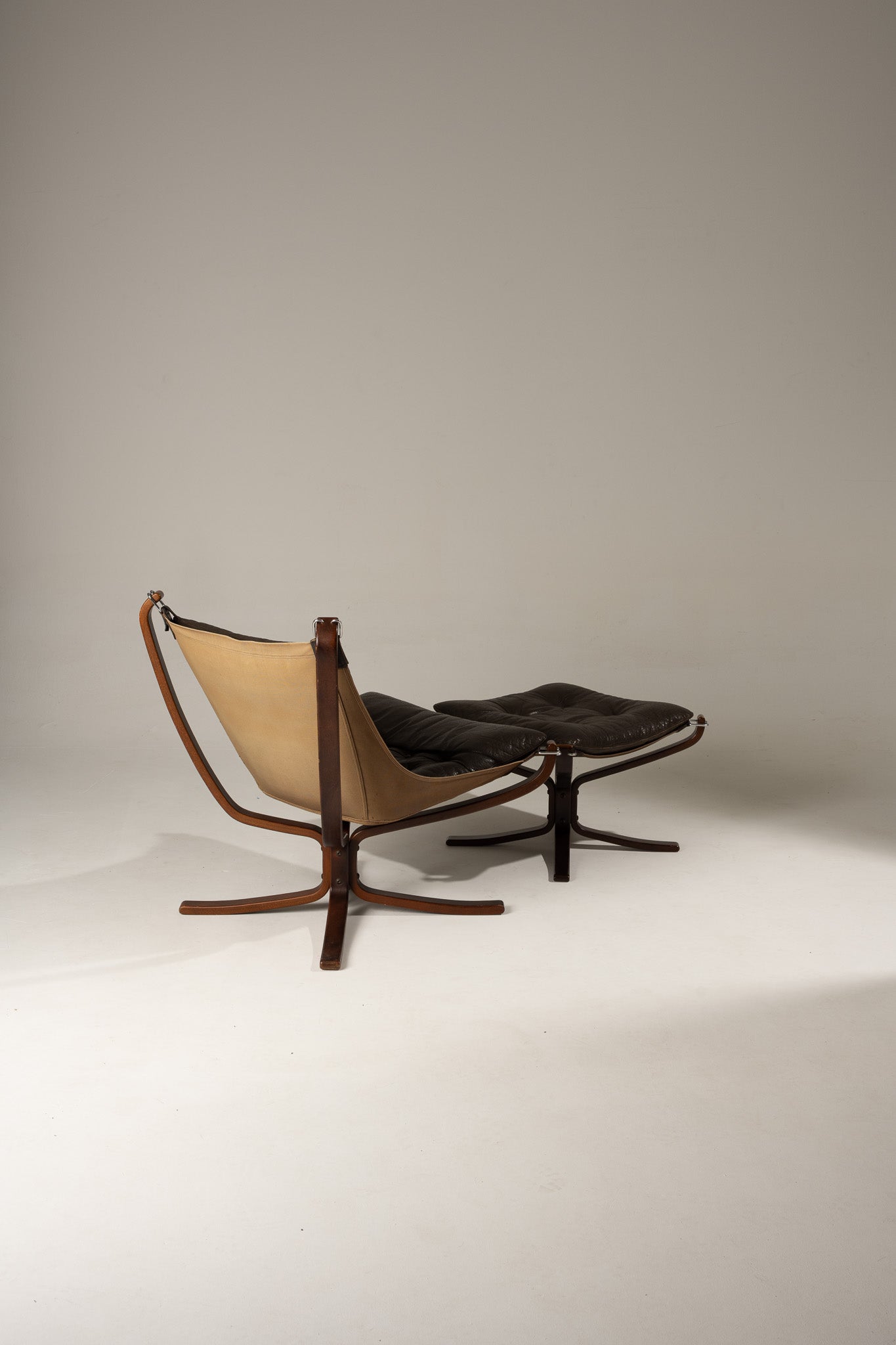 FALCON CHAIR AND OTTOMAN, S.RESSEL, 1970s