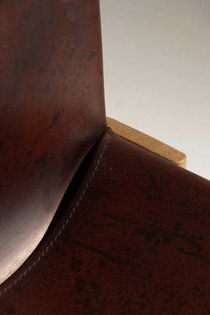 PAIRE DE CHAISES EN BOIS ET CUIR MONK, AFRA & TOBIA SCARPA, 1970s