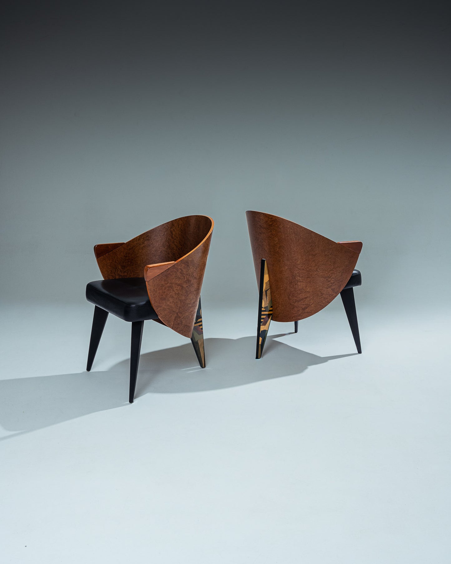 PAIR OF ARMCHAIRS, CARLO MALNATI, 1980s