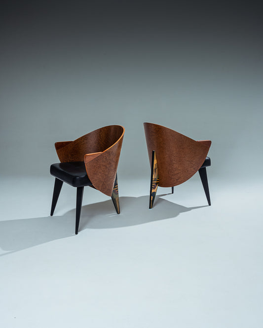 PAIR OF ARMCHAIRS, CARLO MALNATI, 1980s