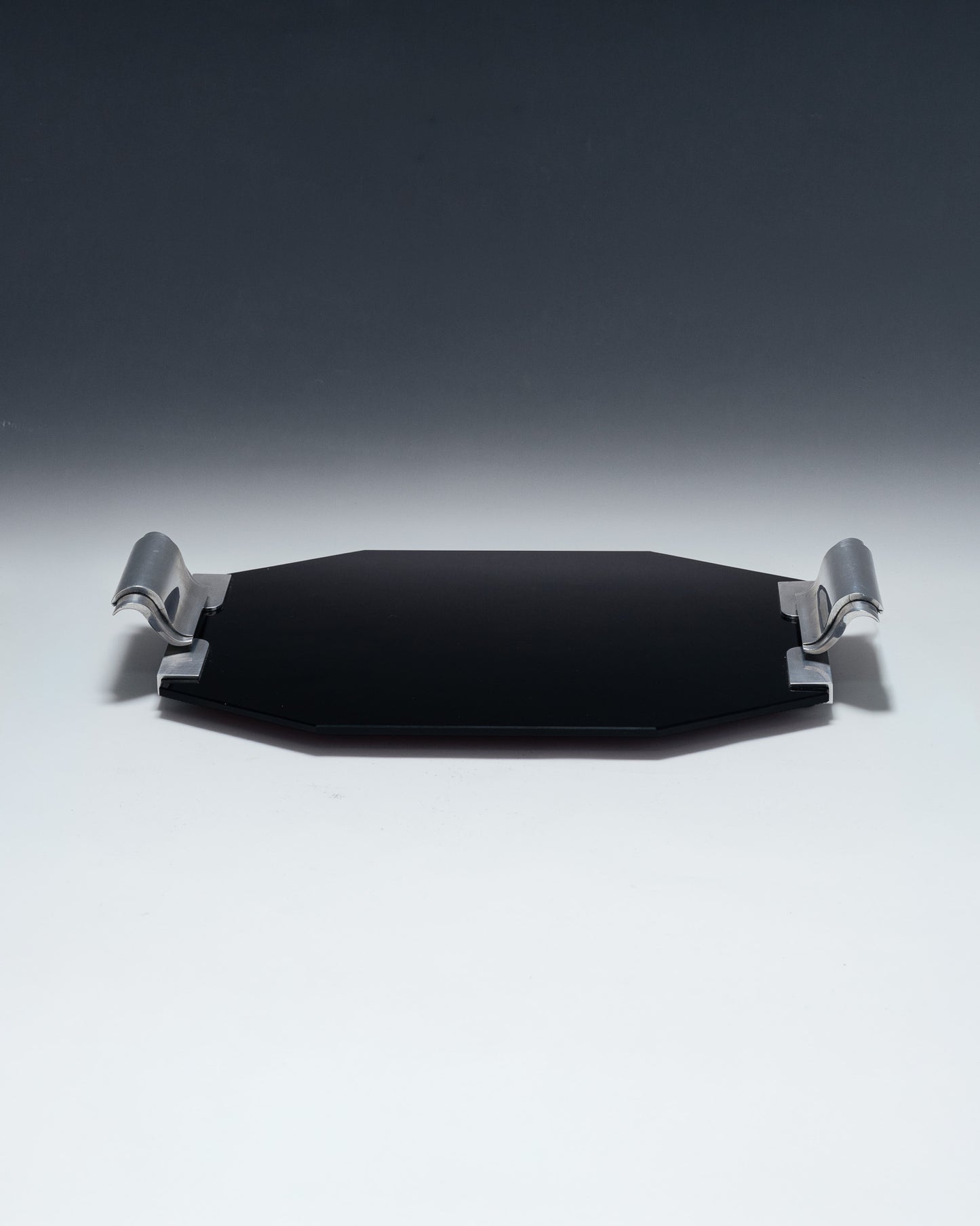 GLASS AND METAL TRAY, 1930s