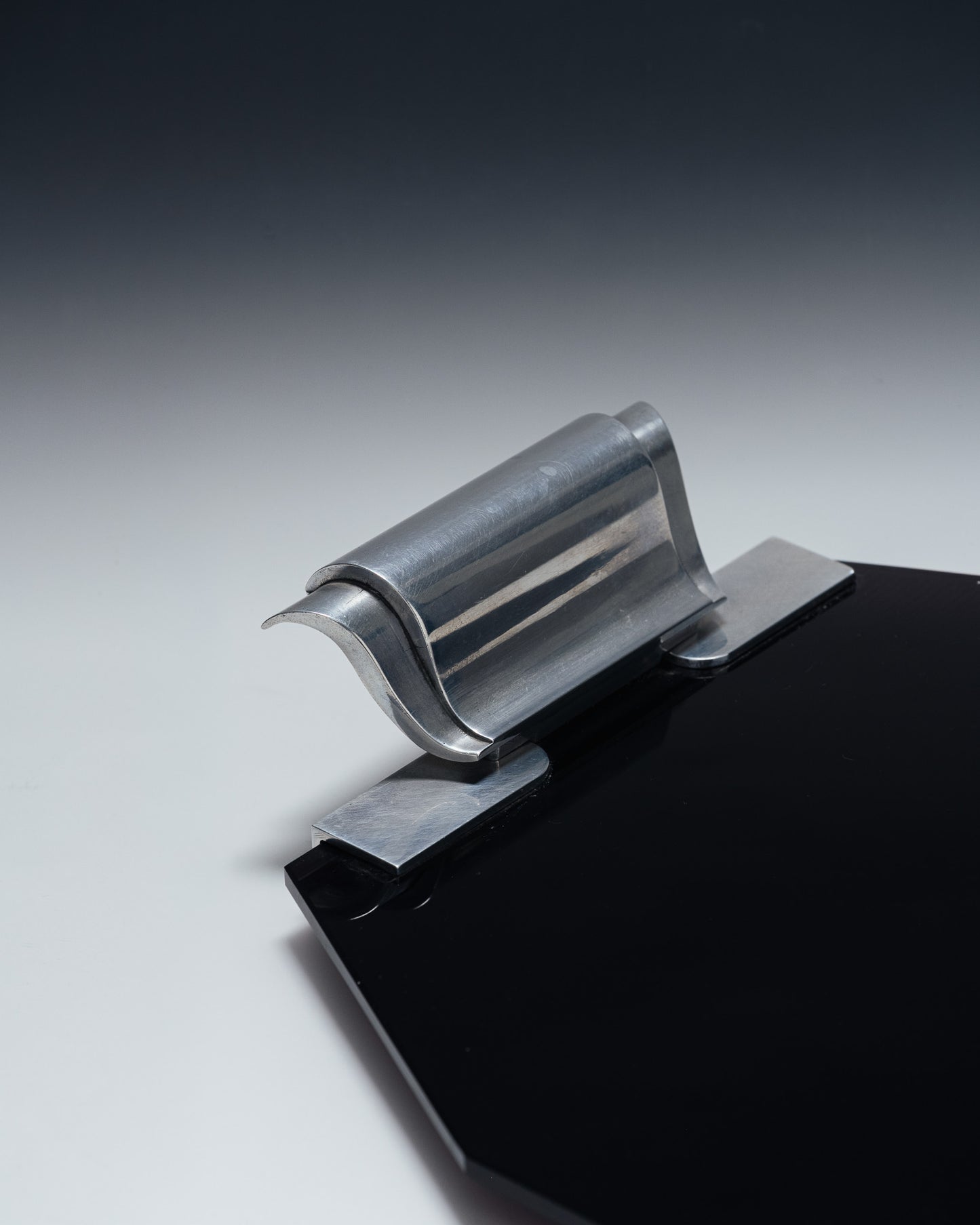 GLASS AND METAL TRAY, 1930s