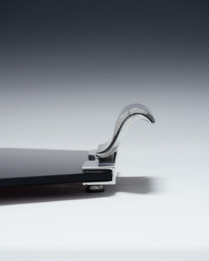 GLASS AND METAL TRAY, 1930s