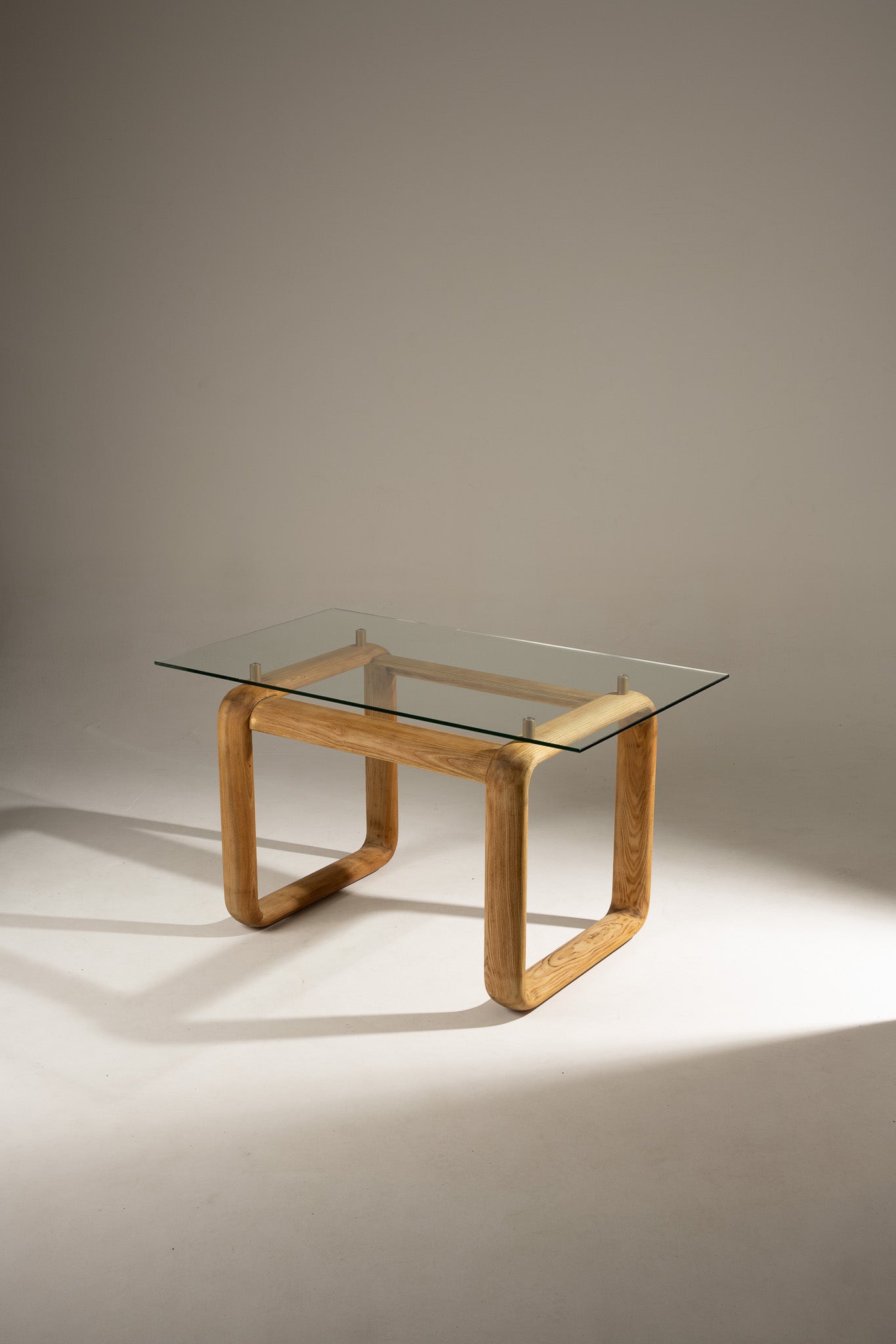 WOOD AND GLASS DESK, BURKHARD VOGTHERR FOR ROSENTHAL, 1980s
