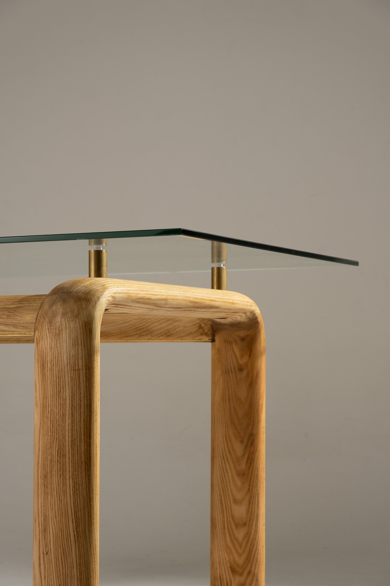 WOOD AND GLASS DESK, BURKHARD VOGTHERR FOR ROSENTHAL, 1980s