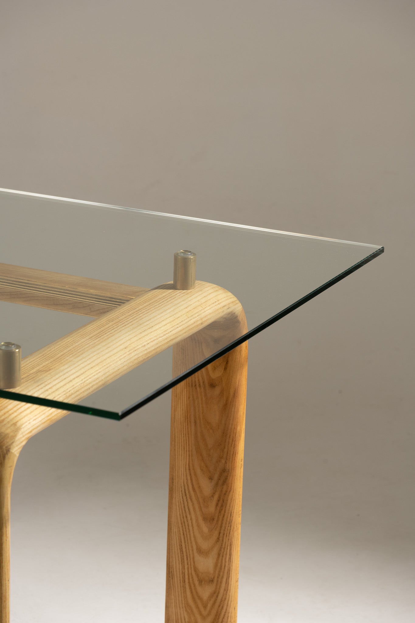 WOOD AND GLASS DESK, BURKHARD VOGTHERR FOR ROSENTHAL, 1980s