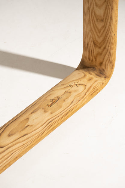 WOOD AND GLASS DESK, BURKHARD VOGTHERR FOR ROSENTHAL, 1980s