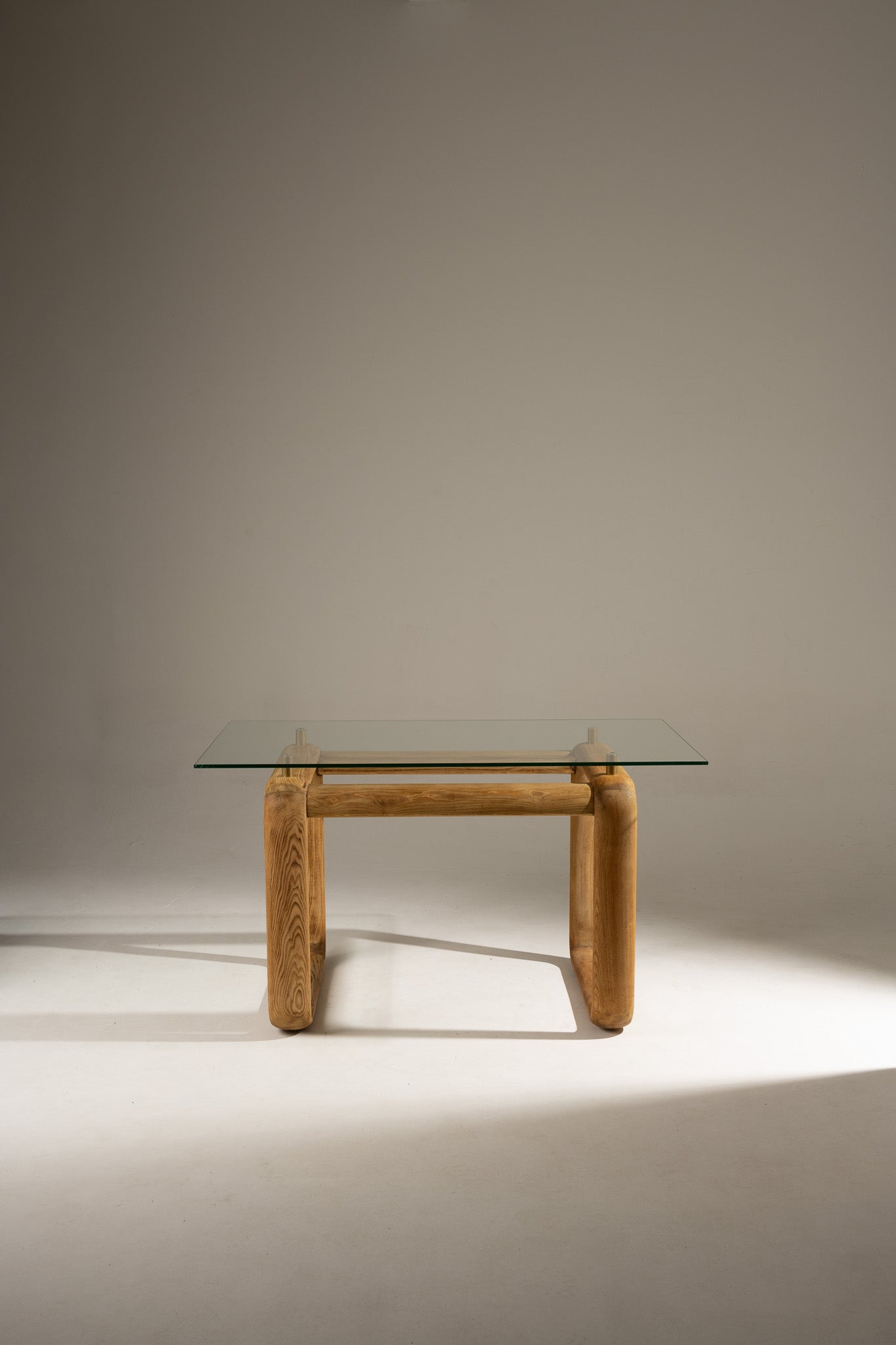 WOOD AND GLASS DESK, BURKHARD VOGTHERR FOR ROSENTHAL, 1980s