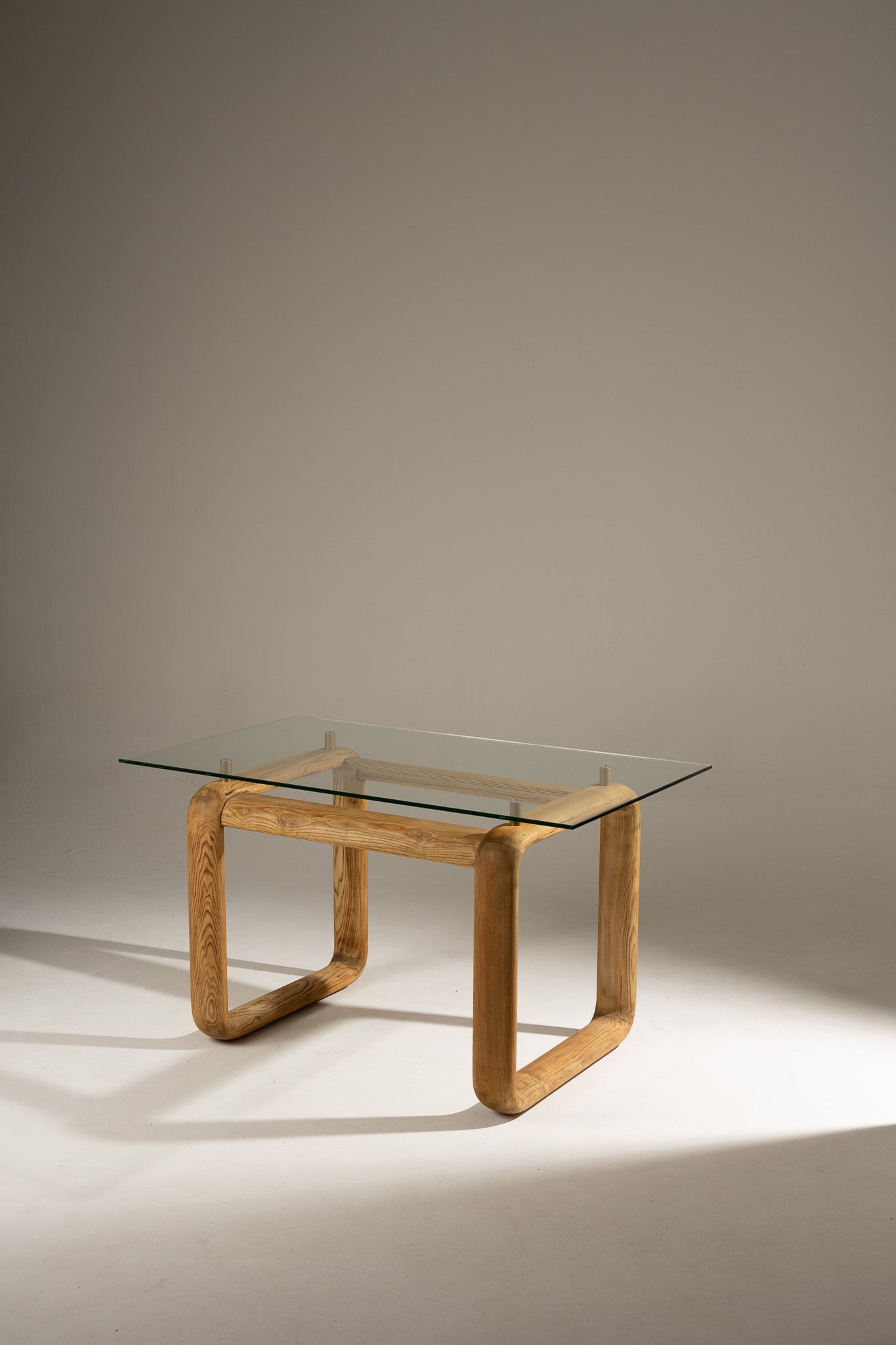 WOOD AND GLASS DESK, BURKHARD VOGTHERR FOR ROSENTHAL, 1980s