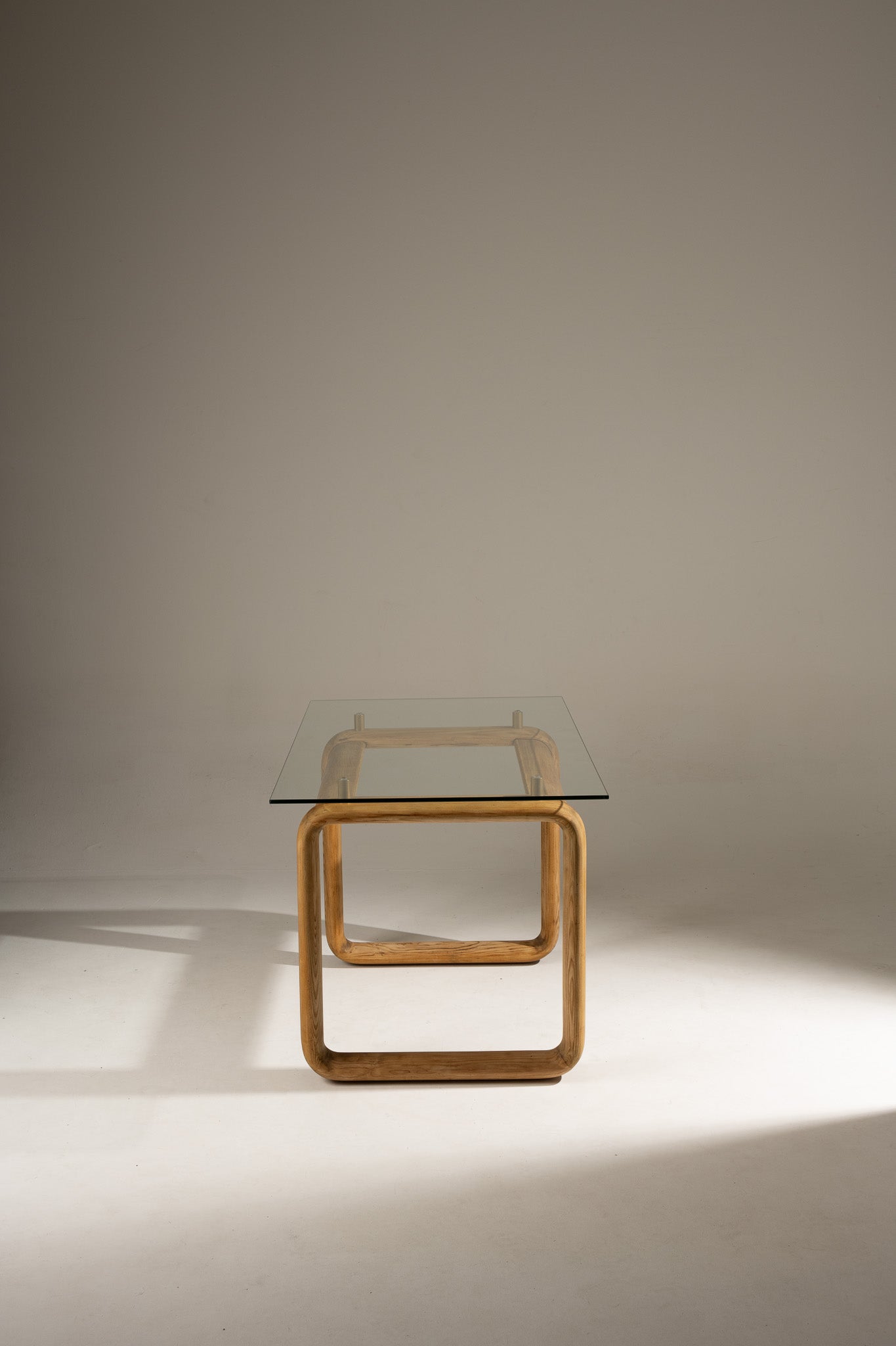 WOOD AND GLASS DESK, BURKHARD VOGTHERR FOR ROSENTHAL, 1980s