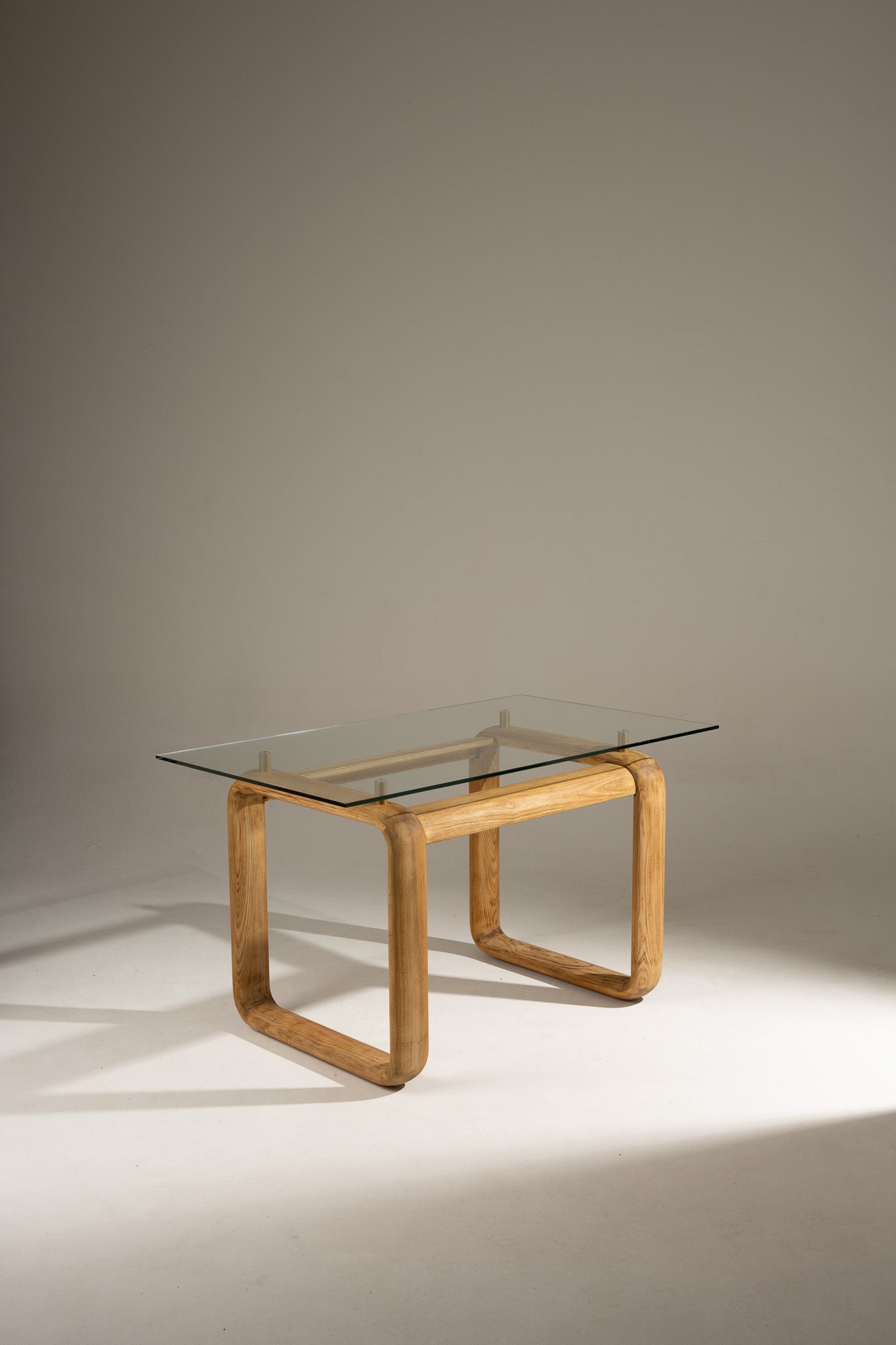 WOOD AND GLASS DESK, BURKHARD VOGTHERR FOR ROSENTHAL, 1980s