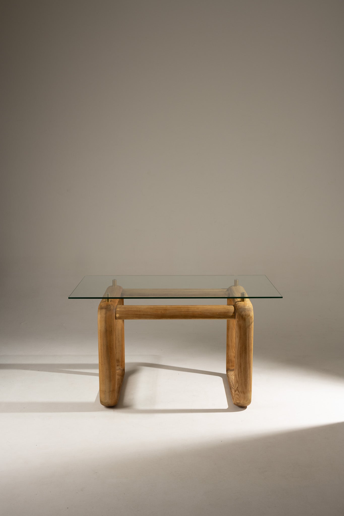 WOOD AND GLASS DESK, BURKHARD VOGTHERR FOR ROSENTHAL, 1980s